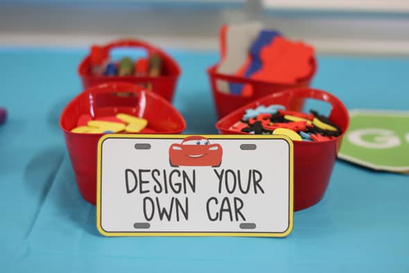 Disney's Cars Themed Birthday Party Design A Car Activity | Pretty My Party