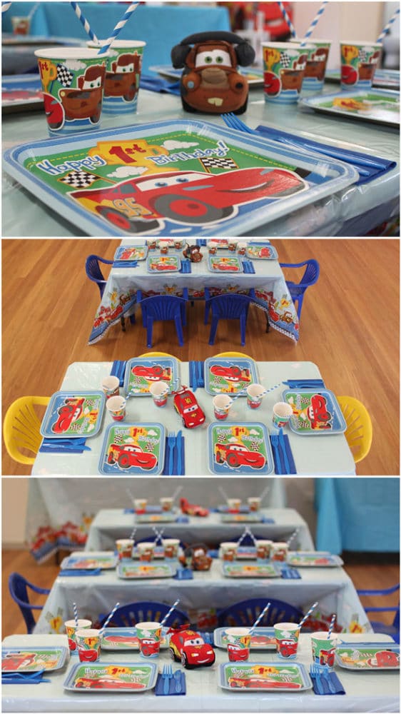 Disney's Cars Themed Birthday Party Table Setting | Pretty My Party