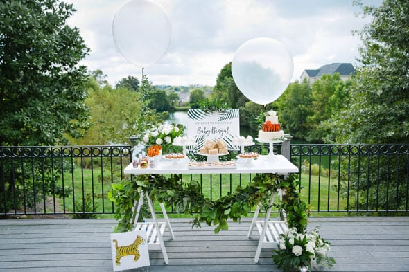 Welcome to the Jungle Baby Shower Sweets Table via Pretty My Party