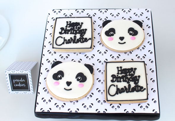 Party Like a Panda Birthday Party Cookies via Pretty My Party