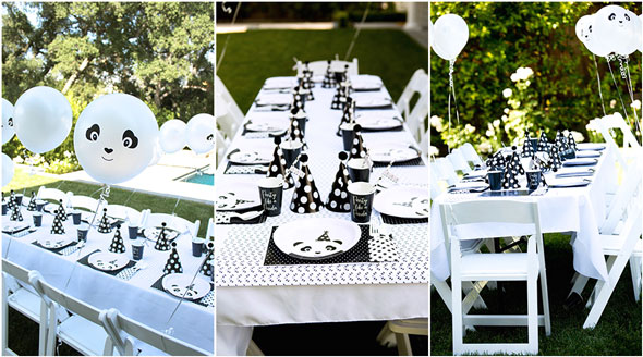 Party Like a Panda Birthday Party table set up via Pretty My Party