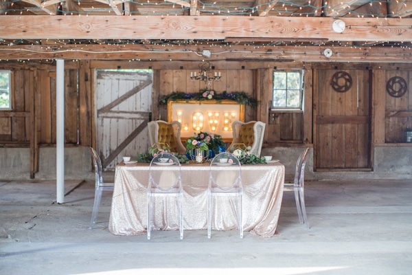 Rustic Glam Wedding Table via Pretty My Party
