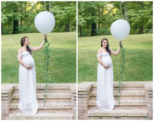 Whimsical Outdoor Baby Shower jumbo balloon via Pretty My Party