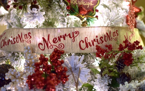 Burlap Merry Christmas Ribbon | Pretty My Party