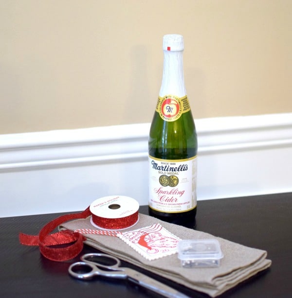 No Sew Sparkling Cider Hostess Gift Wrap | Pretty My Party