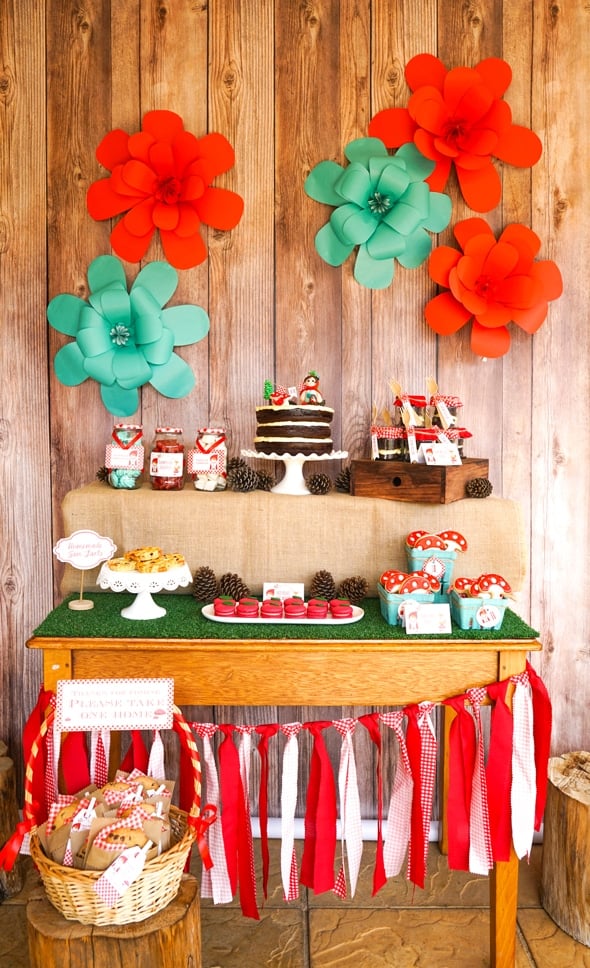 Red Riding Hood Picnic Birthday Party Dessert Table | Pretty My Party