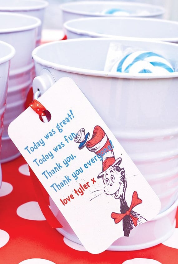 Cat in the Hat Party Favor Tags | Dr. Suess Party Ideas | Pretty My Party