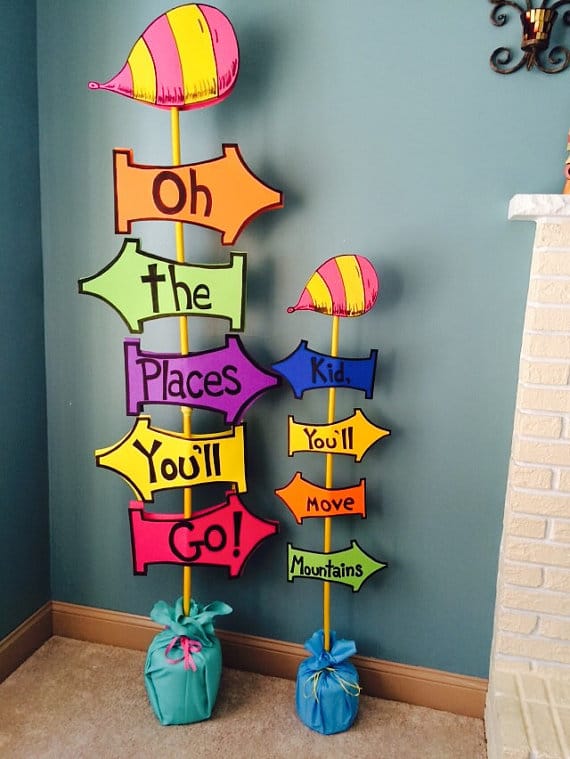 Dr. Seuss Oh the Places You'll Go Party Sign | Pretty My Party