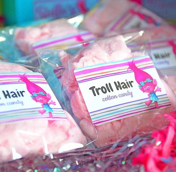 Trolls Hair Cotton Candy Party Favors