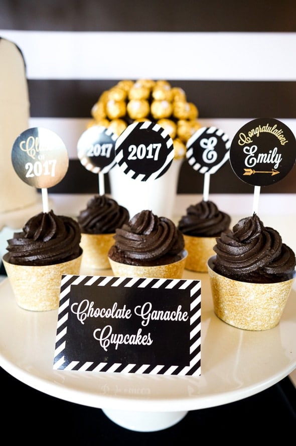 Bold Black and Gold Graduation Party Ideas | Pretty My Party