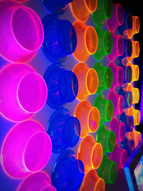 DIY Neon Bowl Party Backdrop | Pretty My Party