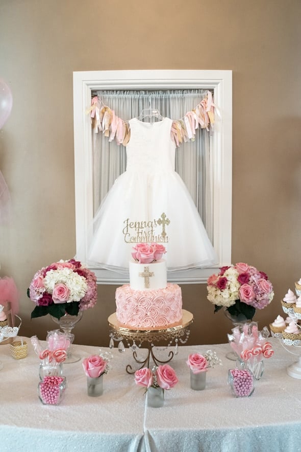 Elegant Pink First Communion Celebration | Pretty My Party