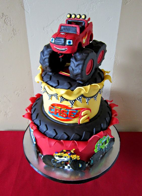 Blaze Three Tier Birthday Cake | Blaze and the Monster Machines Party Ideas