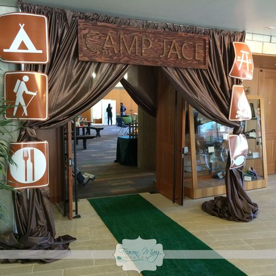 Camping Party Entrance Decor | Pretty My Party