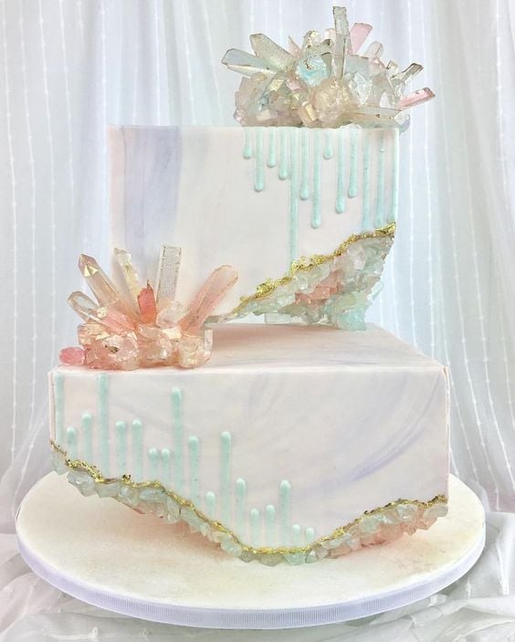 Pastel Geode Birthday Cake | Geode Cake Ideas