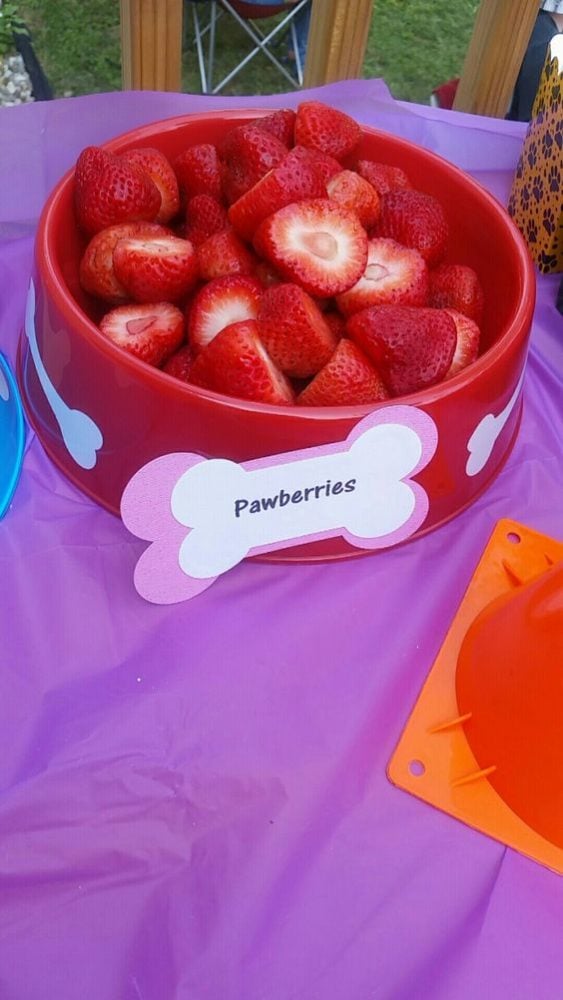 Pawberries Strawberries Girls Paw Patrol Party Ideas | Pretty My Party