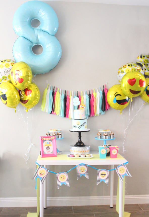 Amazing Emoji Birthday Party featured on www.prettymyparty.com