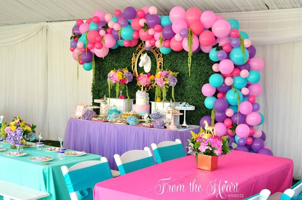 Unicorn and Rainbows Birthday Party featured on Pretty My Party