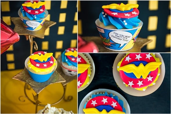 Wonder Woman Birthday Party Cupcakes | Pretty My Party