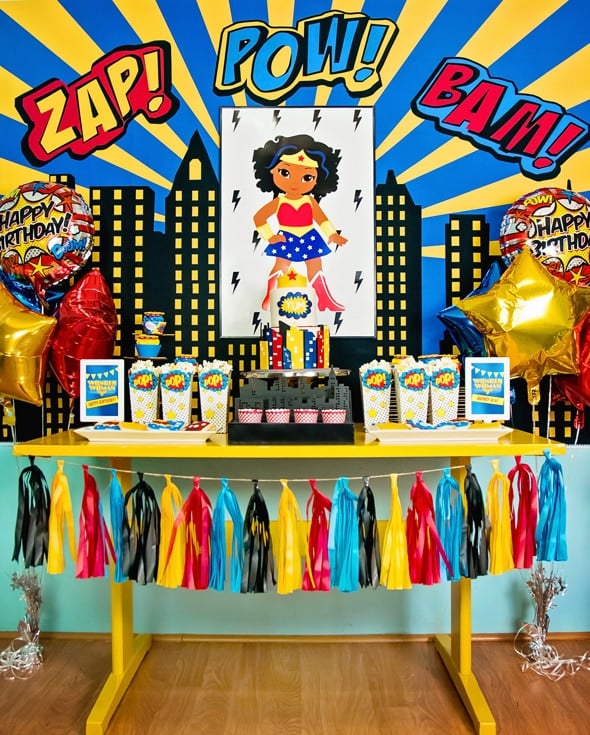 Wonder Woman Birthday Party Dessert Table | Pretty My Party