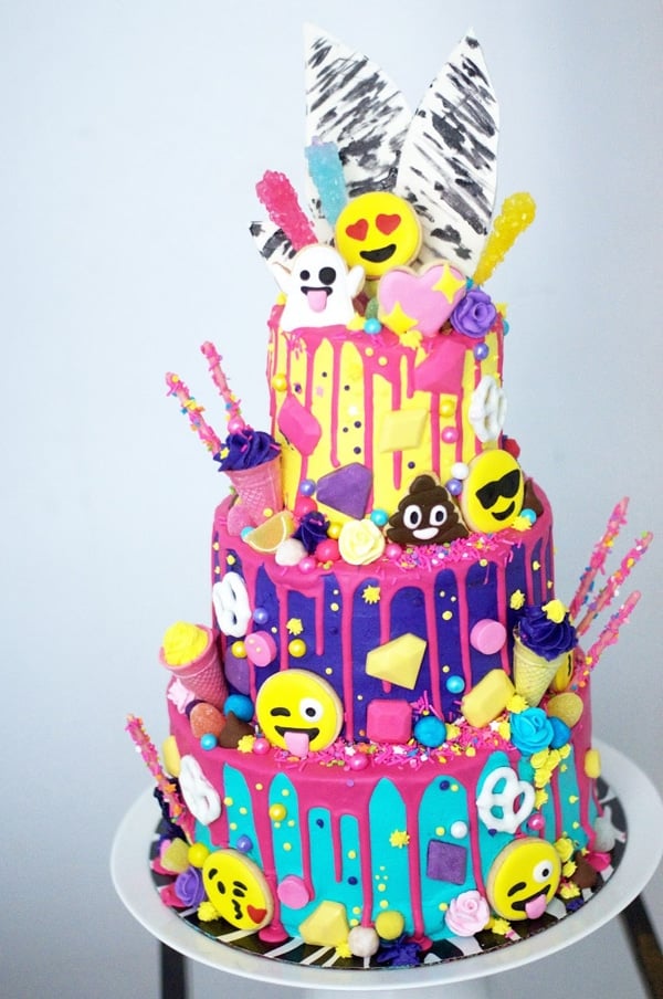 Candy Emoji Birthday Cake | Emoji Birthday Party Ideas