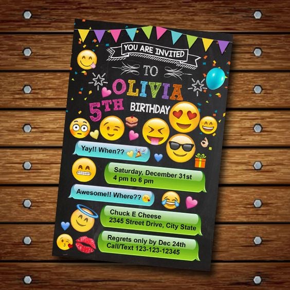 Emoji Party Invitation | Emoji Birthday Party Ideas