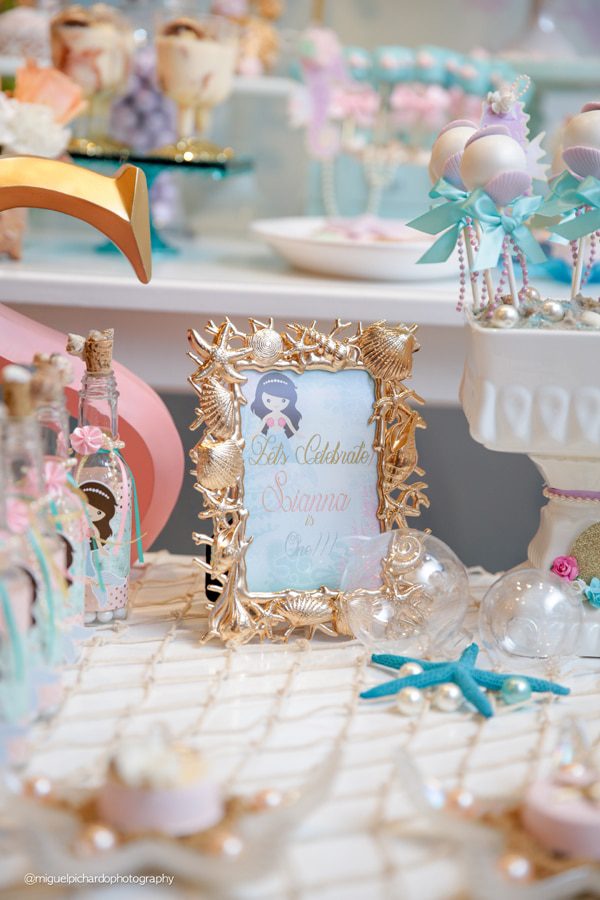 Magical Mermaid First Birthday Party Sign