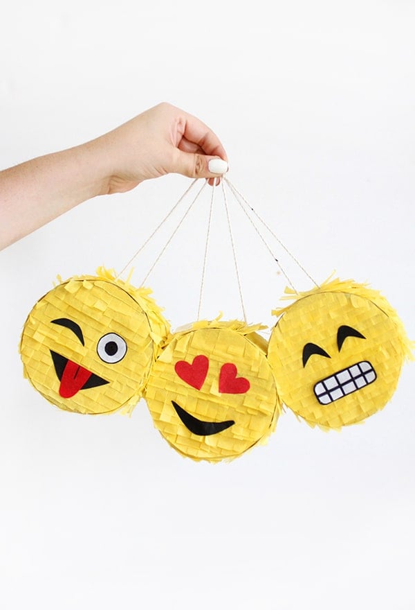 Mini DIY Emoji Pinatas | Emoji Birthday Party Ideas