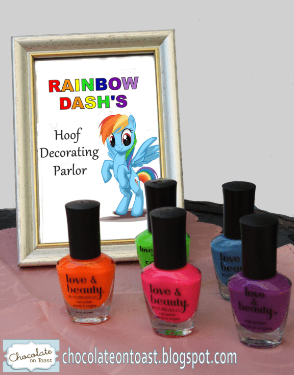 "Hoof" aka Nail Painting Station | My Little Pony Party Ideas