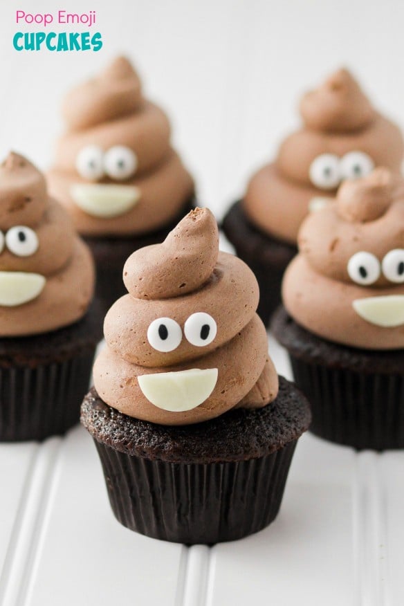 Poop Emoji Cupcakes | Emoji Birthday Party Ideas