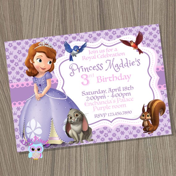 Sofia the First Party Invitation | Sofia the First Birthday Party Ideas