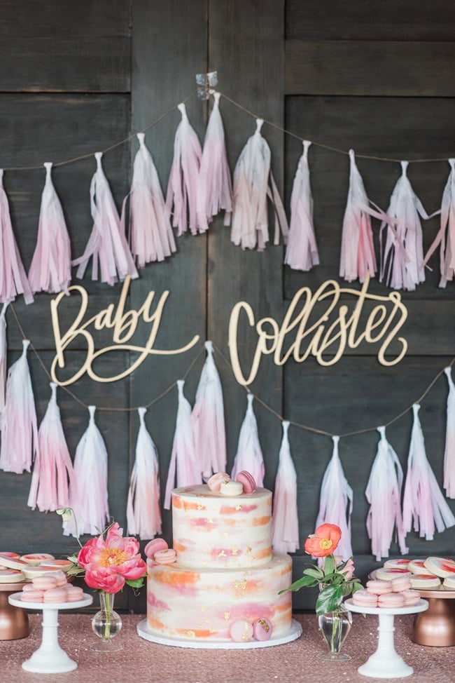 Pink Peony Inspired Baby Shower Backdrop