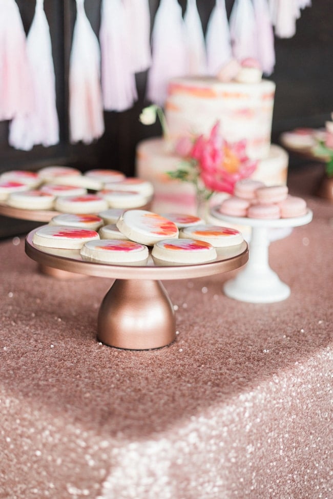 Pink Peony Inspired Baby Shower Cookies