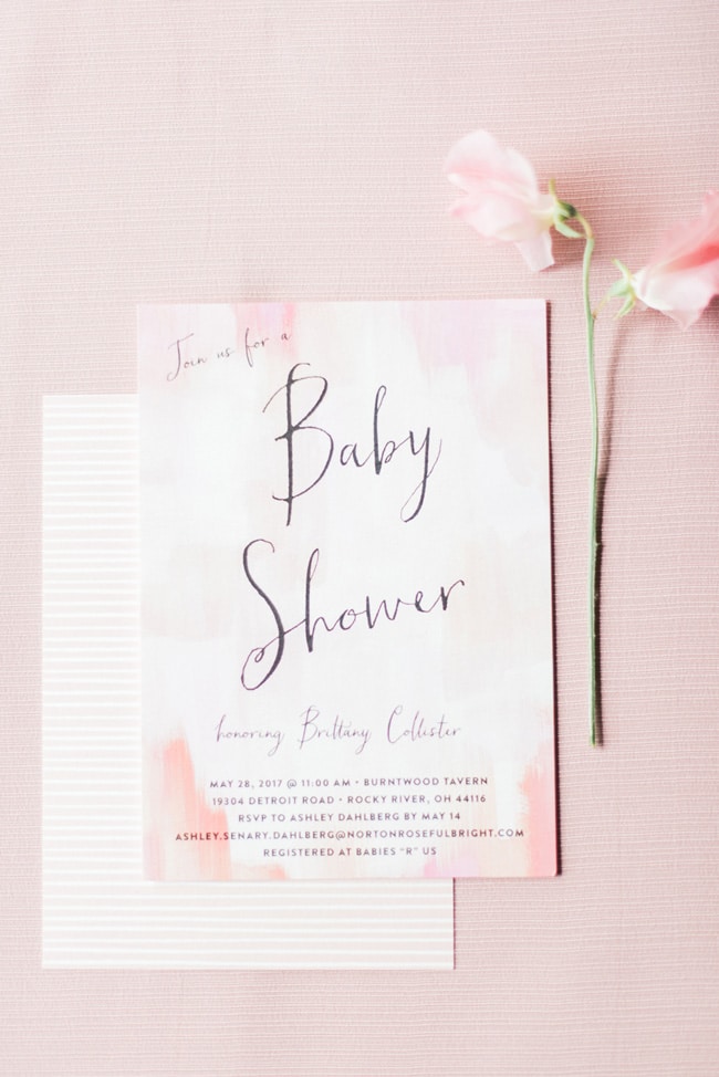 Pink Peony Inspired Baby Shower Invitation