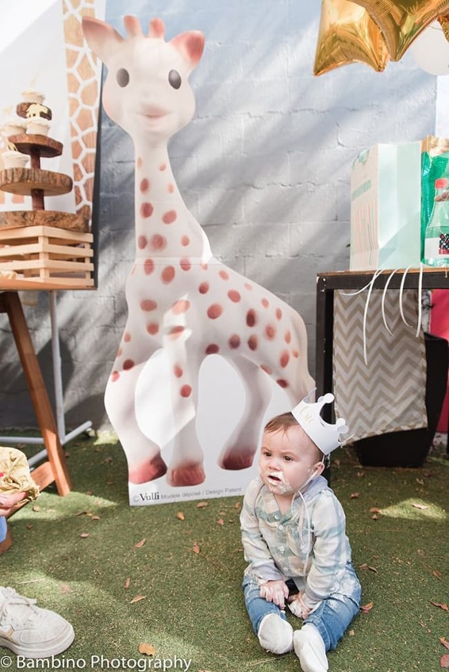 Sophie the Giraffe Inspired First Birthday Party featured on Pretty My Party