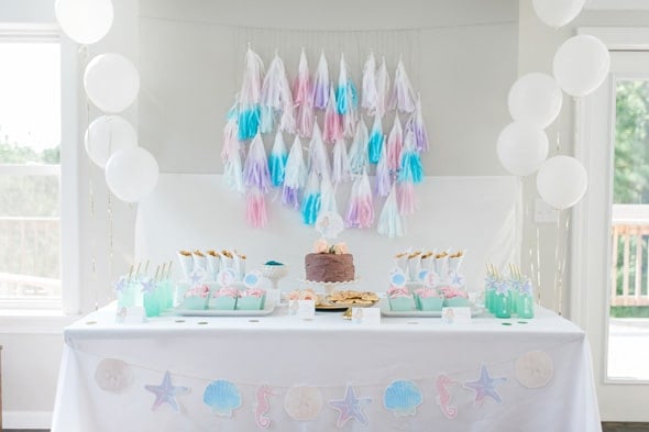 Mermaid Birthday Party Dessert Table