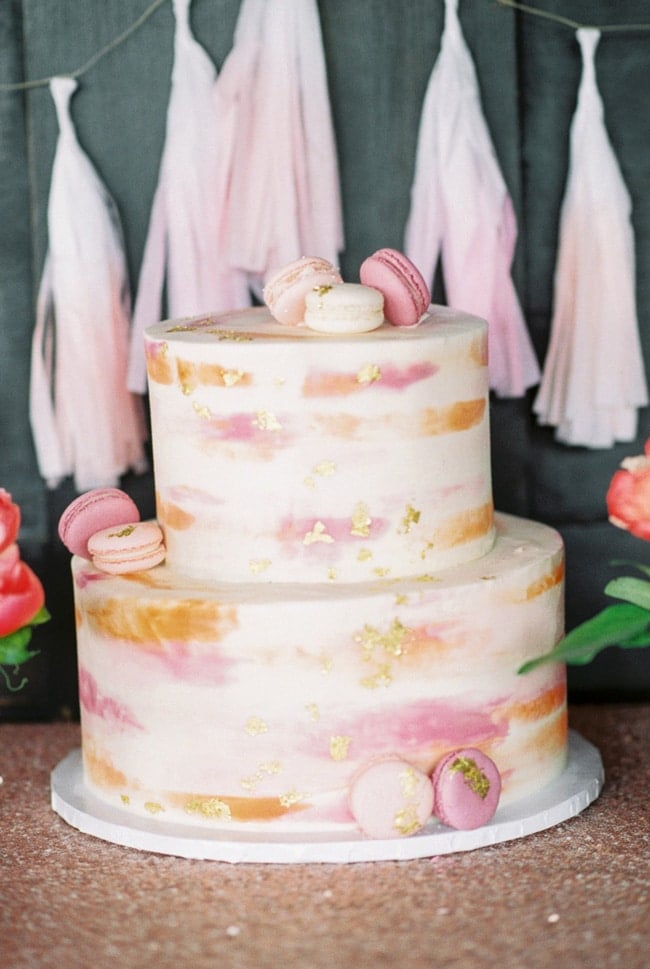 Pink Peony Inspired Baby Shower Cake