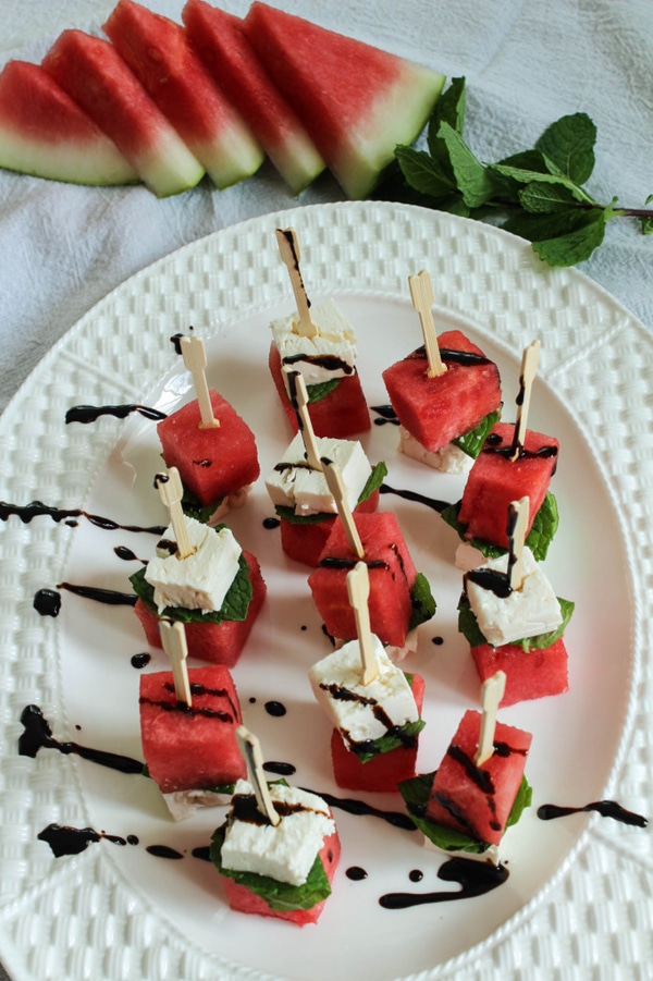 Watermelon Feta Skewers | Labor Day Party Ideas