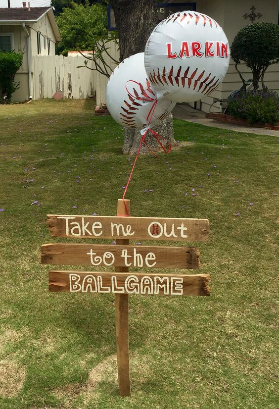 Wooden Baseball Party Sign | Baseball Party Ideas