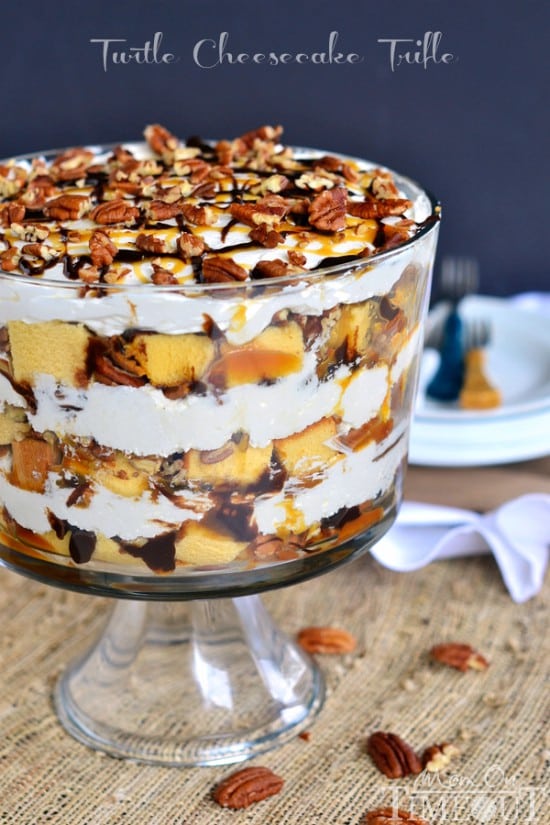 Turtle Cheesecake Trifle Recipe | Holiday Trifle Recipes