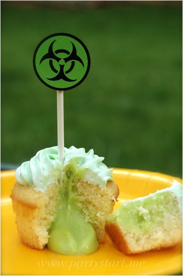 Biohazard Cupcakes | Mad Scientist Party Ideas