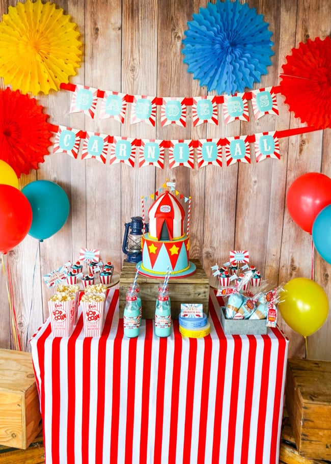 Most popular kids party themes: Backyard Carnival Party
