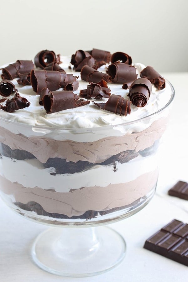 Chocolate Brownie and Mousse Trifle | Holiday Trifle Recipes
