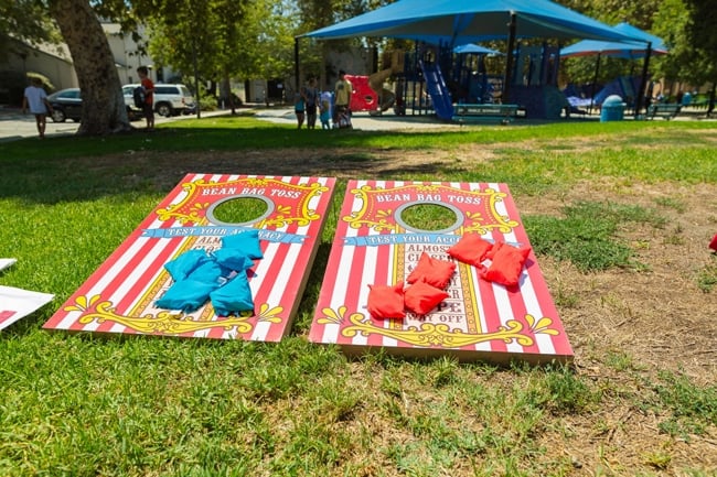 Whimsical Circus First Birthday Bean Bag Toss Game