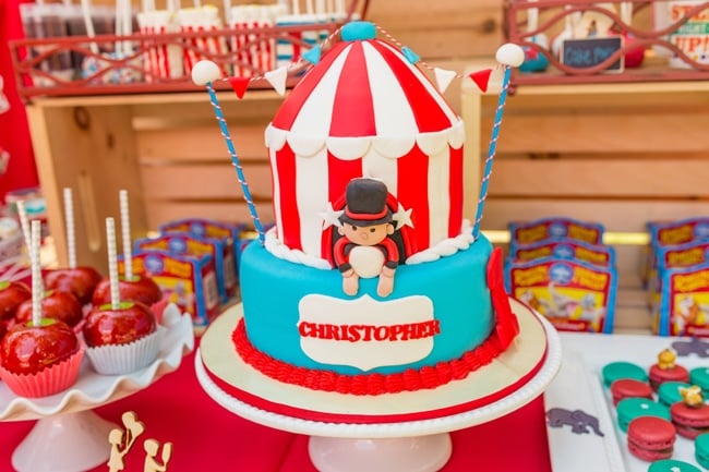 Whimsical Circus First Birthday Party Dessert Table