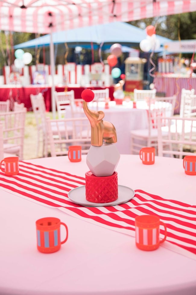 Whimsical Circus First Birthday Party Table Centerpiece