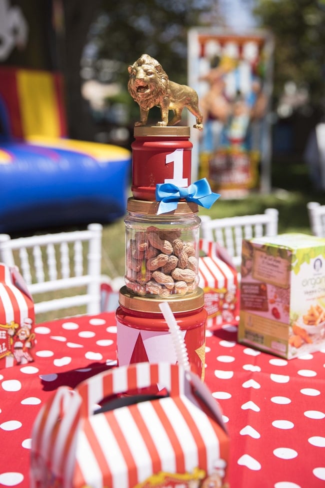 Whimsical Circus First Birthday Party Table Centerpiece