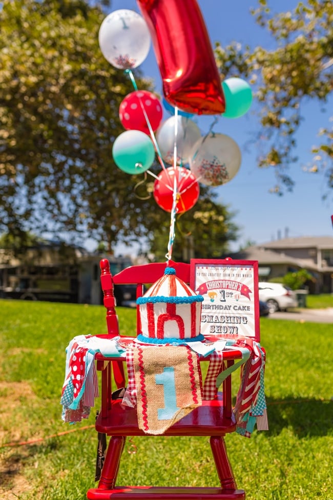 Whimsical Circus First Birthday Party High Chair