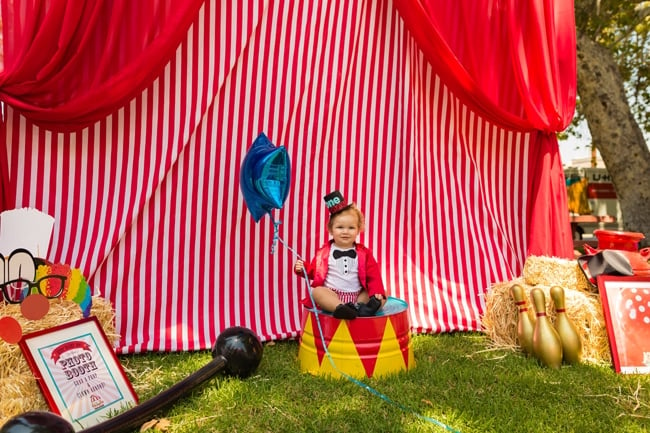 Whimsical Circus First Birthday Party Photo Booth