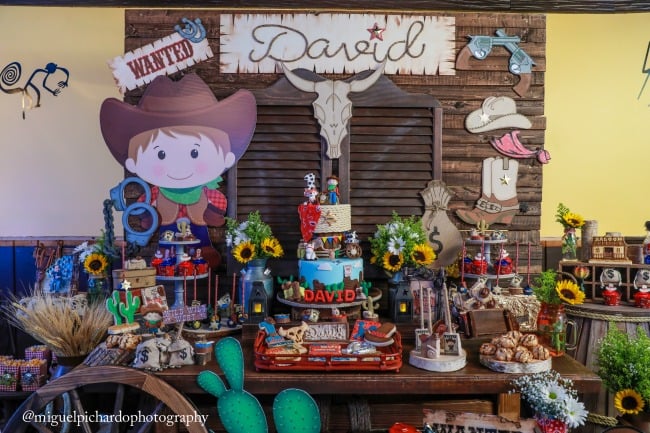 Amazing Cowboy First Birthday Party Dessert Table